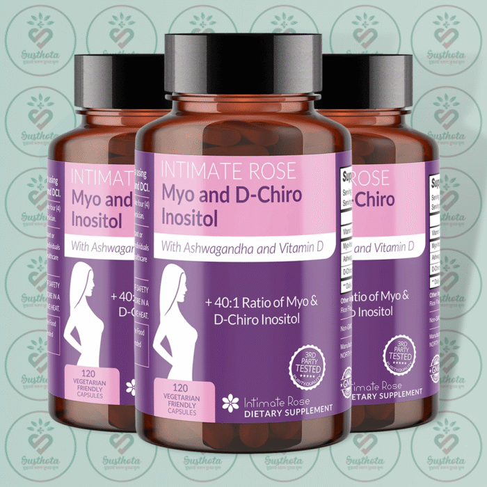 Intimate Rose Myo And D-Chiro Inositol With Ashwagandha And Vitamin D - 120 Vegetarian Capsules In Bangladesh Image 02