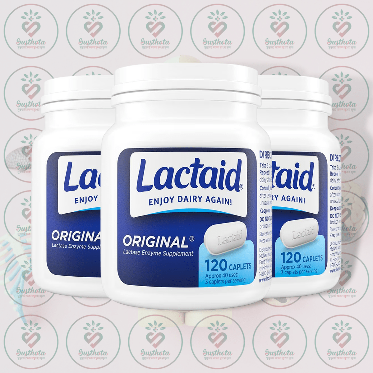 Lactaid Original Lactase Enzyme Supplement - 9000 Fcc - 120 Caplets In Bangladesh Image 02 Lactaid Original Lactase Enzyme Supplement - 9000 Fcc - 120 Caplets In Bangladesh Image 02