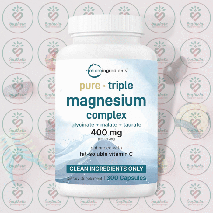 Micro Ingredients Triple Magnesium Complex – 400 Mg – 300 Capsules In Bangladesh Image 01