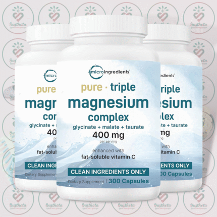 Micro Ingredients Triple Magnesium Complex – 400 mg – 300 Capsules in Bangladesh Image 02