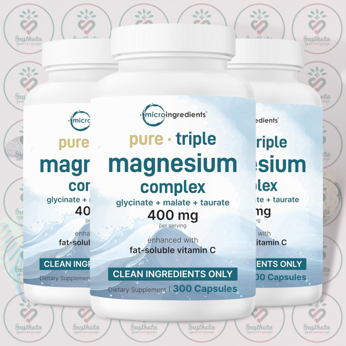 Micro Ingredients Triple Magnesium Complex – 400 Mg – 300 Capsules In Bangladesh Image 02