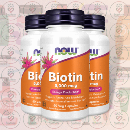 NOW Biotin – 5000 mcg – 60 Veg Capsules in Bangladesh Image 02