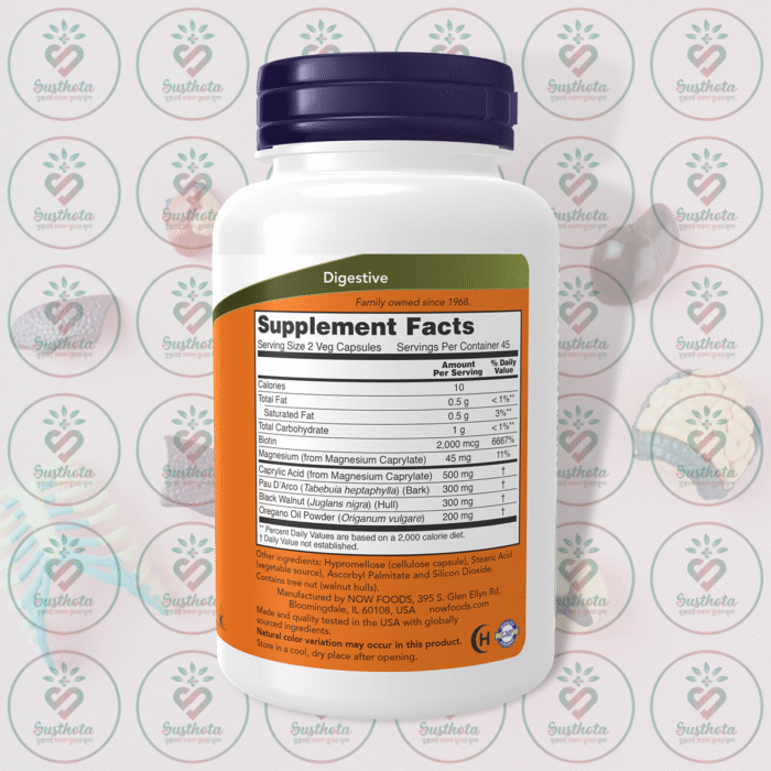 Now Candida Support - 90 Veg Capsules In Bangladesh Supplement Facts