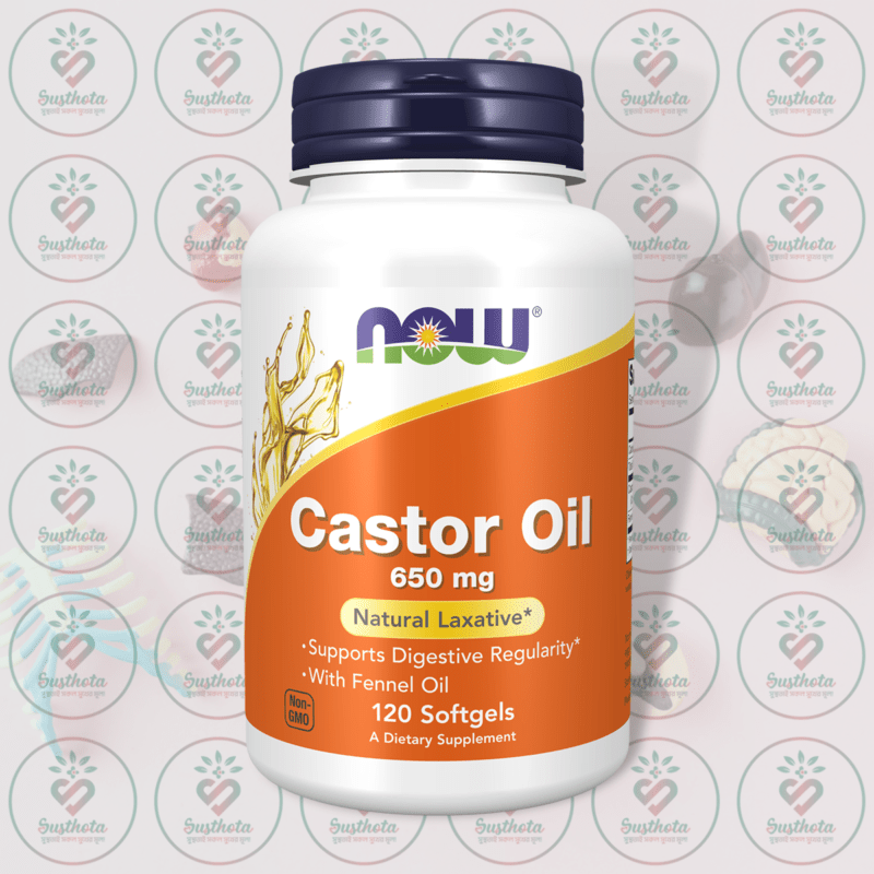 Now Castor Oil – 650 Mg – 120 Softgels In Bangladesh Image 01