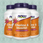 NOW Choline & Inositol – 250 mg Each – 100 Veg Capsules in Bangladesh Image 02
