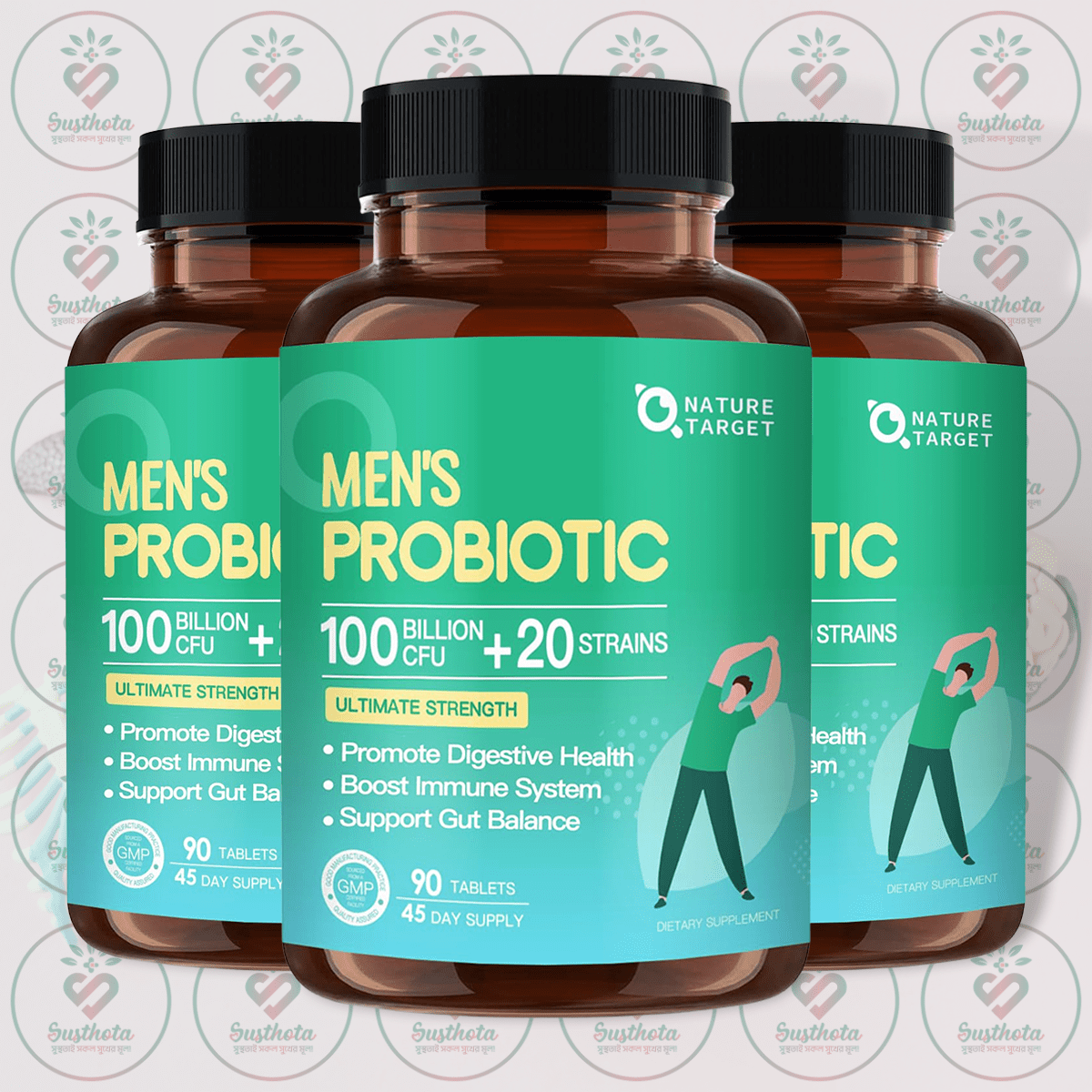 Nature Target Men's Probiotic - 100 Billion Cfu - 90 Tablets In Bangladesh Image 02 Nature Target Men's Probiotic - 100 Billion Cfu - 90 Tablets In Bangladesh Image 02