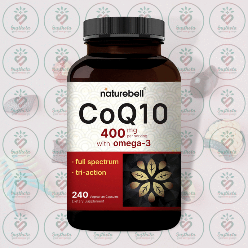 Naturebell Coq10 With Omega-3 - 400 Mg - 240 Vegetarian Capsules In Bangladesh Image 01