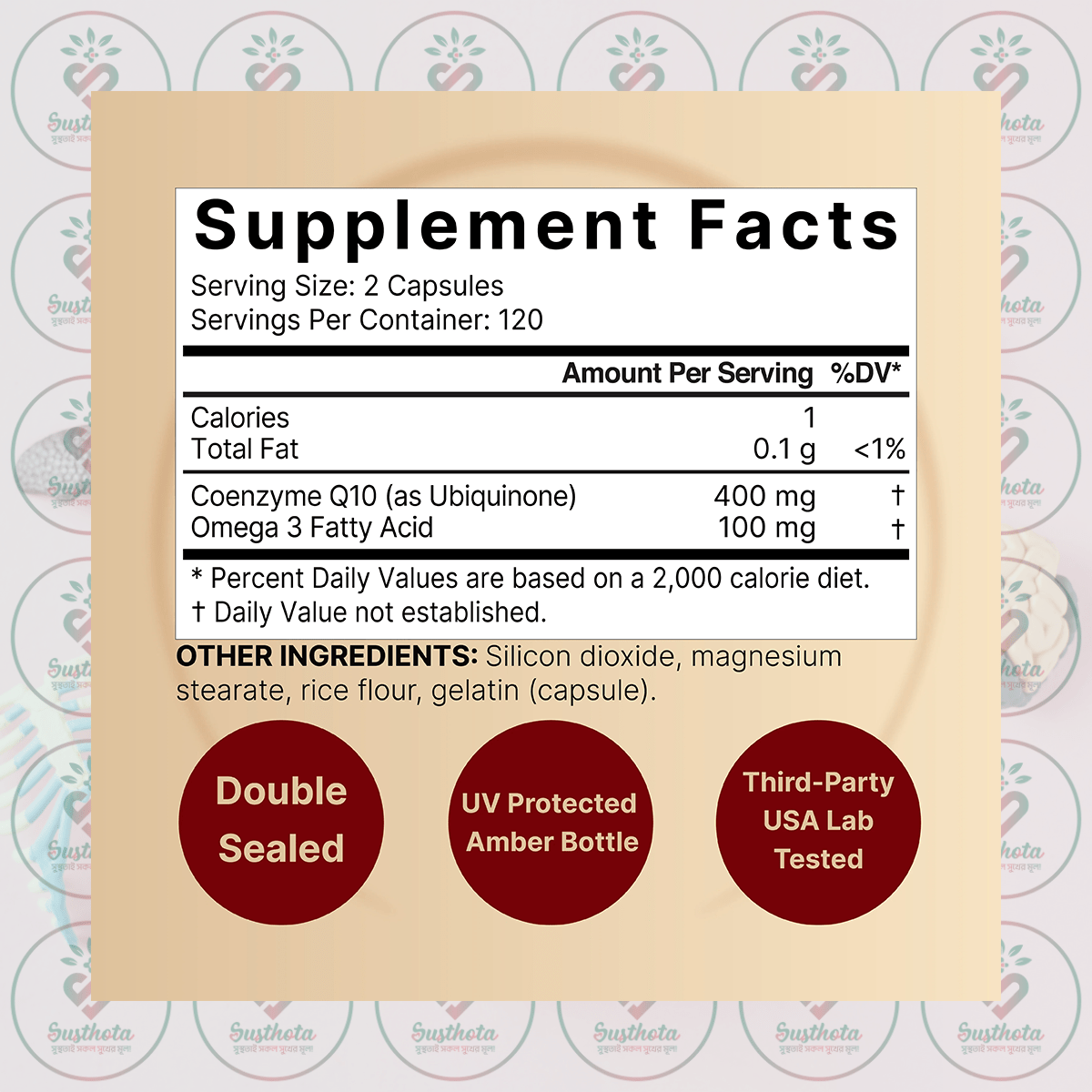 Naturebell Coq10 With Omega-3 - 400 Mg - 240 Vegetarian Capsules In Bangladesh Supplement Facts Naturebell Coq10 With Omega-3 - 400 Mg - 240 Vegetarian Capsules In Bangladesh Supplement Facts