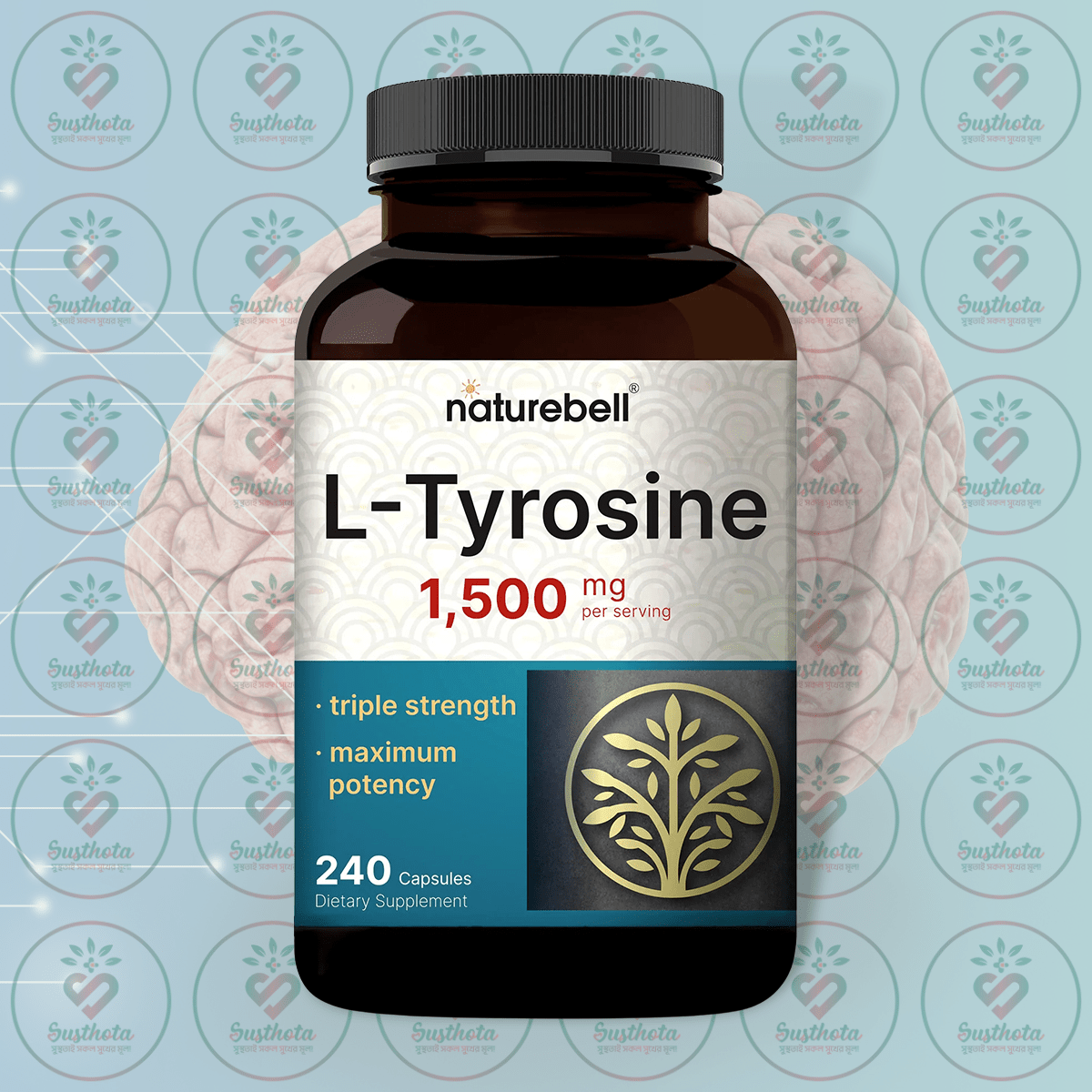 Naturebell L-Tyrosine – 1500 Mg – 240 Capsules In Bangladesh Image 01 Naturebell L-Tyrosine – 1500 Mg – 240 Capsules In Bangladesh Image 01