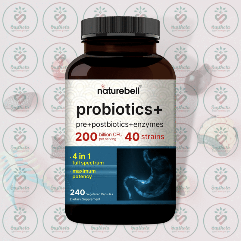 Naturebell Probiotics+ Pre+Postbiotics+Enzymes - 200 Billion Cfu - 240 Vegetarian Capsules In Bangladesh Image 01