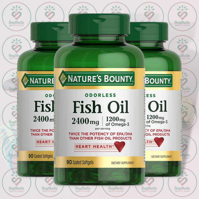 Nature'S Bounty Odorless Fish Oil - 2400Mg - 90 Coated Softgels In Bangladesh Image 02