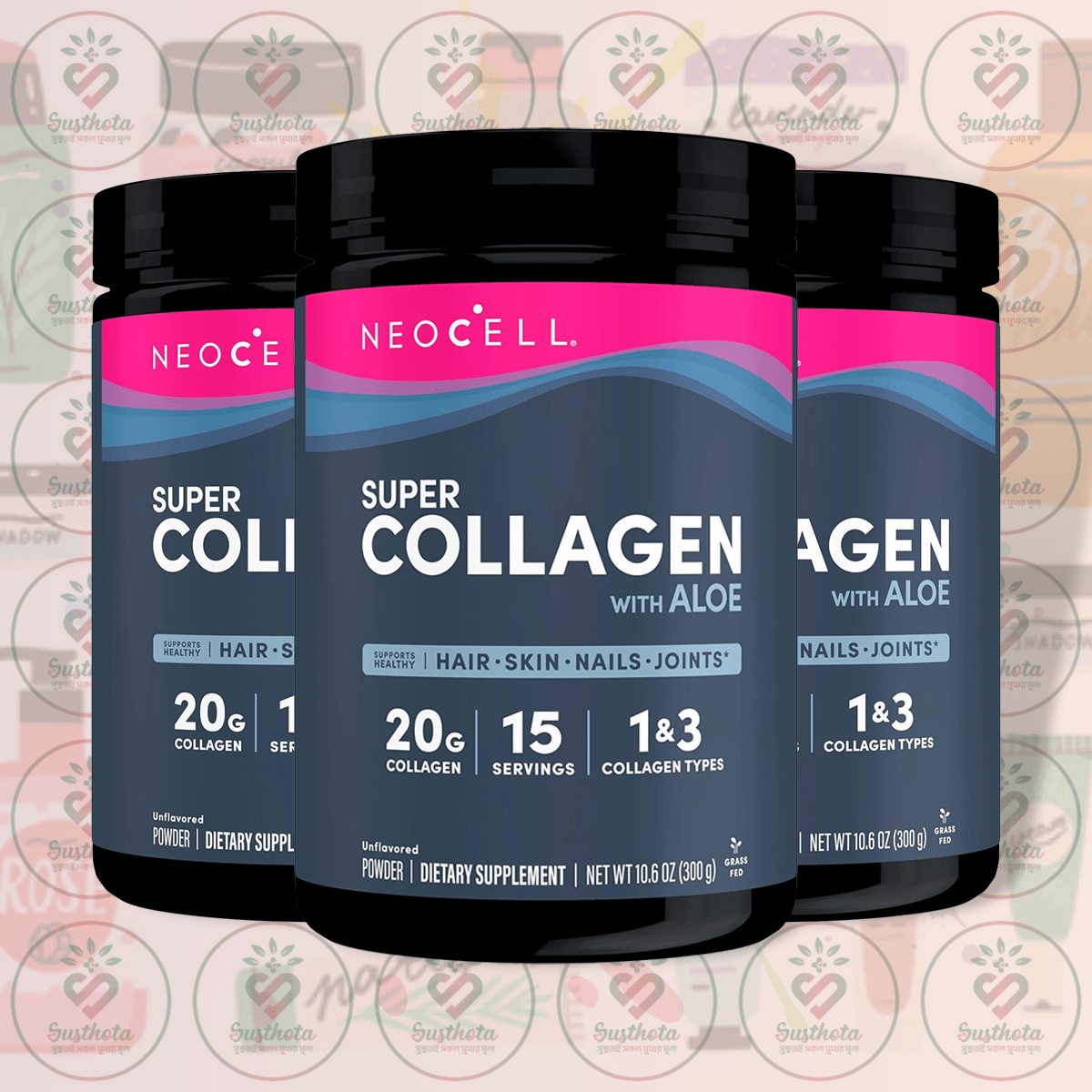 Neocell Super Collagen With Aloe – 20G – 300G Unflavored Powder In Bangladesh Image 02 Neocell Super Collagen With Aloe – 20G – 300G Unflavored Powder In Bangladesh Image 02