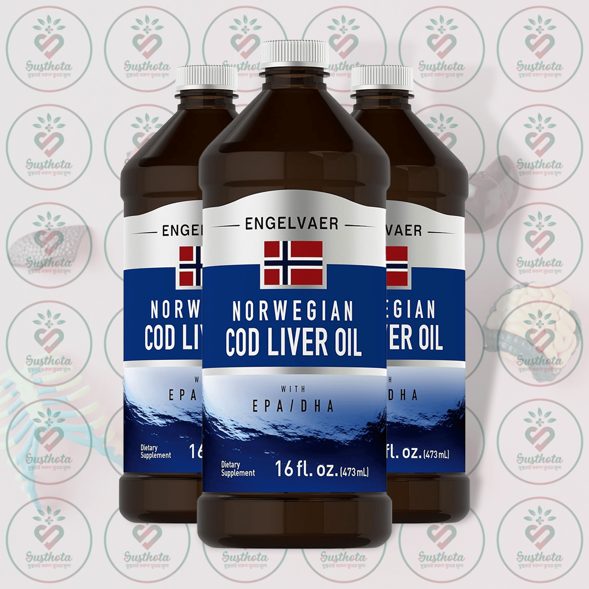Piping Rock Engelvaer Norwegian Cod Liver Oil With Epa-Dha - 16 Fl Oz (473 Ml) In Bangladesh Image 02 Piping Rock Engelvaer Norwegian Cod Liver Oil With Epa-Dha - 16 Fl Oz (473 Ml) In Bangladesh Image 02