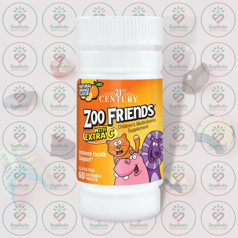 Home 8 21St Century Zoo Friends With Extra C - Children'S Multivitamin - 60 Chewable Tablets In Bangladesh Image 01