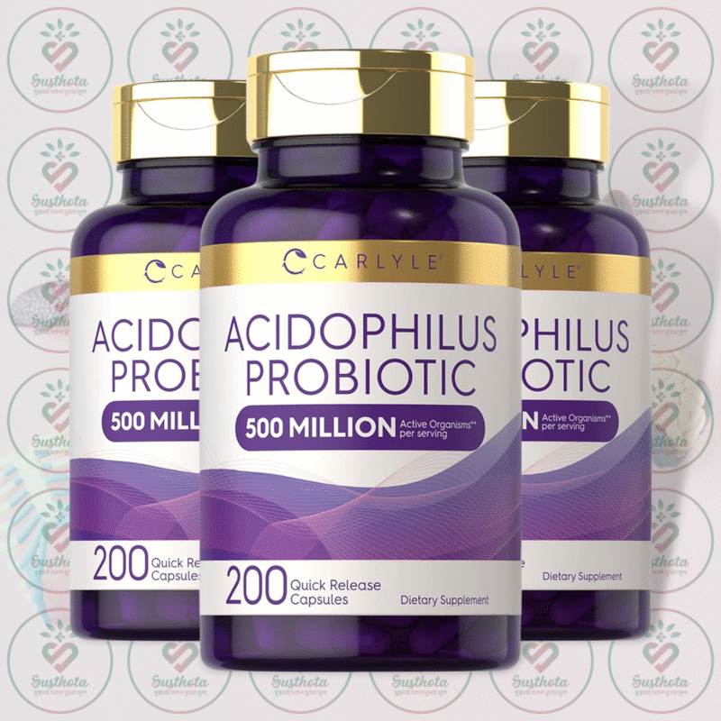 Home 7 Carlyle Acidophilus Probiotic - 500 Million Cfu - 200 Quick Release Capsules In Bangladesh Image 02
