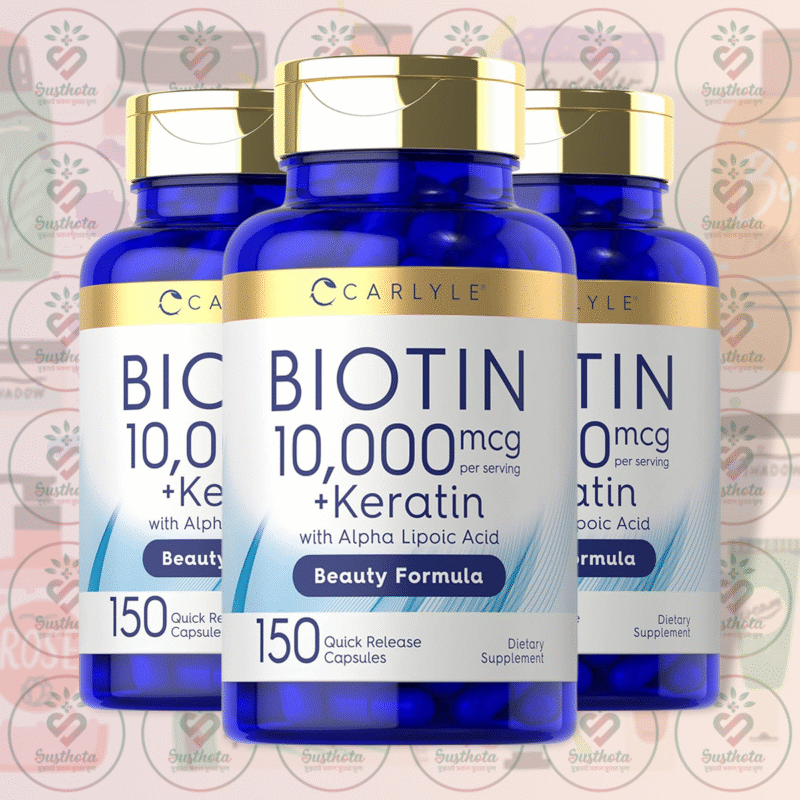 Home 7 Carlyle Biotin – 10,000 Mcg – 150 Quick Release Capsules In Bangladesh Image 02