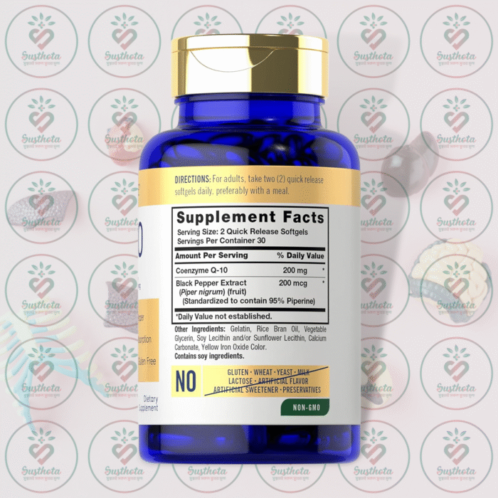Carlyle Coq10 – 200 Mg – 60 Softgels In Bangladesh Supplement Facts