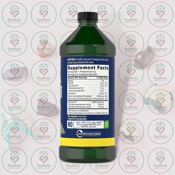 Carlyle Engelvaer Norwegian Cod Liver Oil – Epa &Amp; Dha – 16 Fl Oz (473 Ml) – Lemon Flavored In Bangladesh Supplement Facts