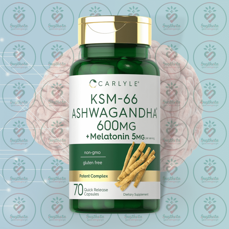 Home 12 Carlyle Ksm-66 Ashwagandha + Melatonin – 600 Mg + 5 Mg – 70 Quick Release Capsules In Bangladesh Image 01