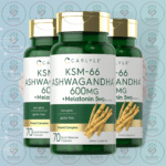 Carlyle KSM-66 Ashwagandha + Melatonin – 600 mg + 5 mg – 70 Quick Release Capsules in Bangladesh Image 02