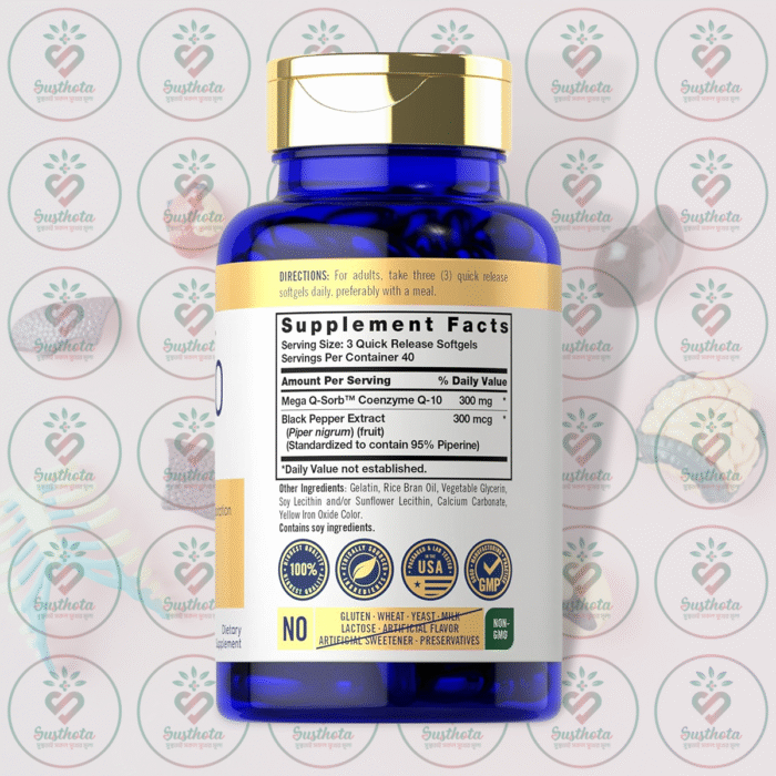Carlyle Mega Q-Sorb Coq-10 – 300 Mg – 120 Quick Release Softgels In Bangladesh Supplement Facts