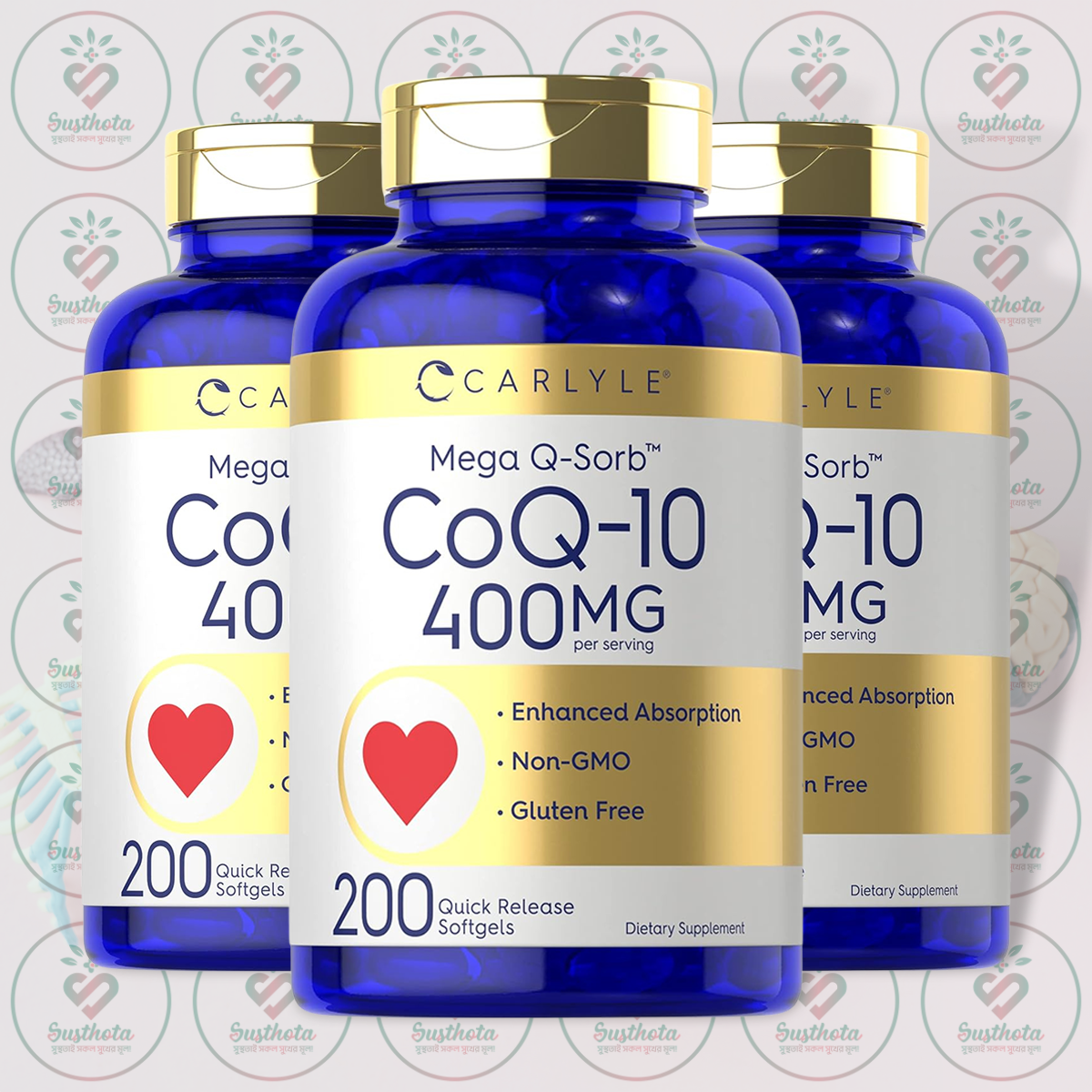 Carlyle Mega Q-Sorb™ Coq-10 - 400Mg - 200 Quick Release Softgels In Bangladesh Image 02 Carlyle Mega Q-Sorb™ Coq-10 - 400Mg - 200 Quick Release Softgels In Bangladesh Image 02