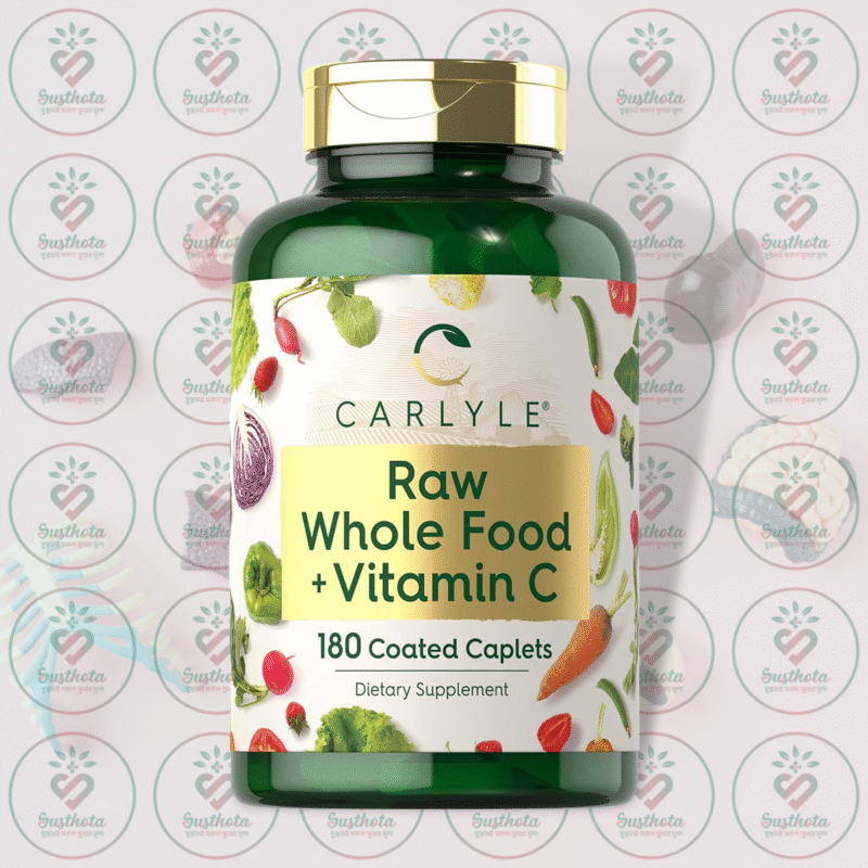 Home 10 Carlyle Raw Whole Food + Vitamin C - 500 Mg - 180 Coated Caplets In Bangladesh Image 01