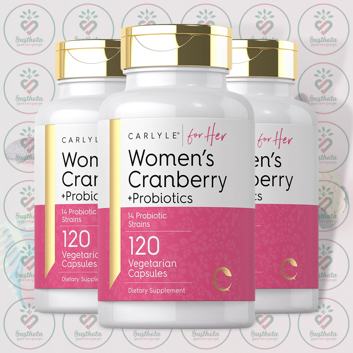 Carlyle Women's Cranberry Plus Probiotics - 3000 Mg - 120 Vegetarian Capsules In Bangladesh Image 02 Carlyle Women's Cranberry Plus Probiotics - 3000 Mg - 120 Vegetarian Capsules In Bangladesh Image 02