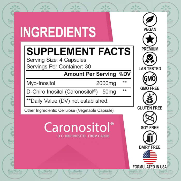 Dr. Bo Myo &Amp; D-Chiro Inositol – 2050 Mg – 120 Capsules In Bangladesh Supplement Facts