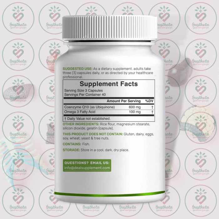 Deal Supplement Coq10 Coenzyme Q10 – 600 Mg – 120 Capsules In Bangladesh Supplement Facts