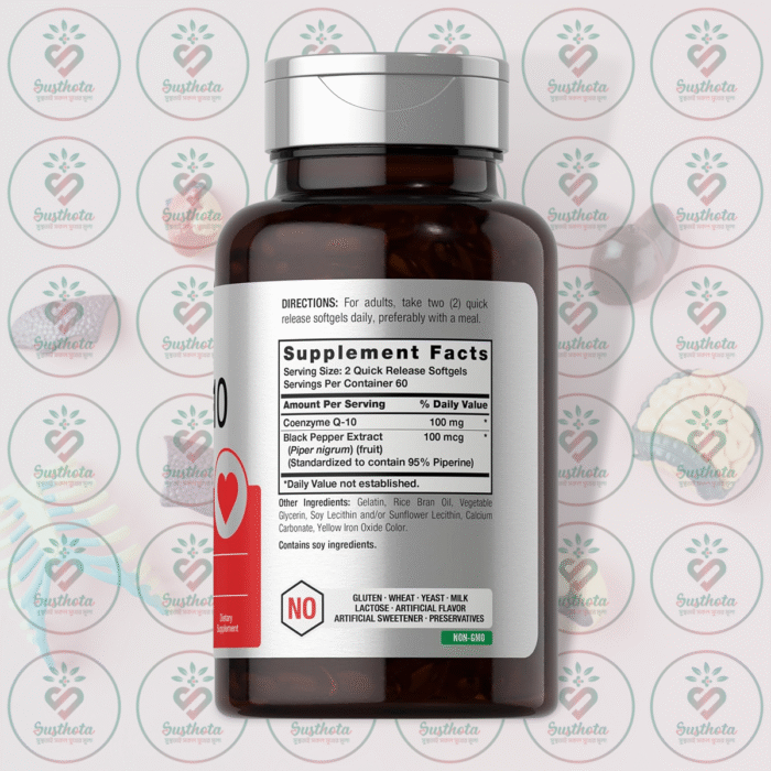 Horbäach Absorbable Coq-10 – 100 Mg – 120 Softgels In Bangladesh Supplement Facts
