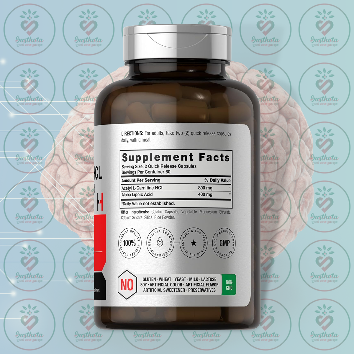Horbäach Acetyl L-Carnitine Hcl &Amp; Alpha Lipoic Acid - 1200Mg - 120 Capsules In Bangladesh Supplement Facts Horbäach Acetyl L-Carnitine Hcl &Amp; Alpha Lipoic Acid - 1200Mg - 120 Capsules In Bangladesh Supplement Facts