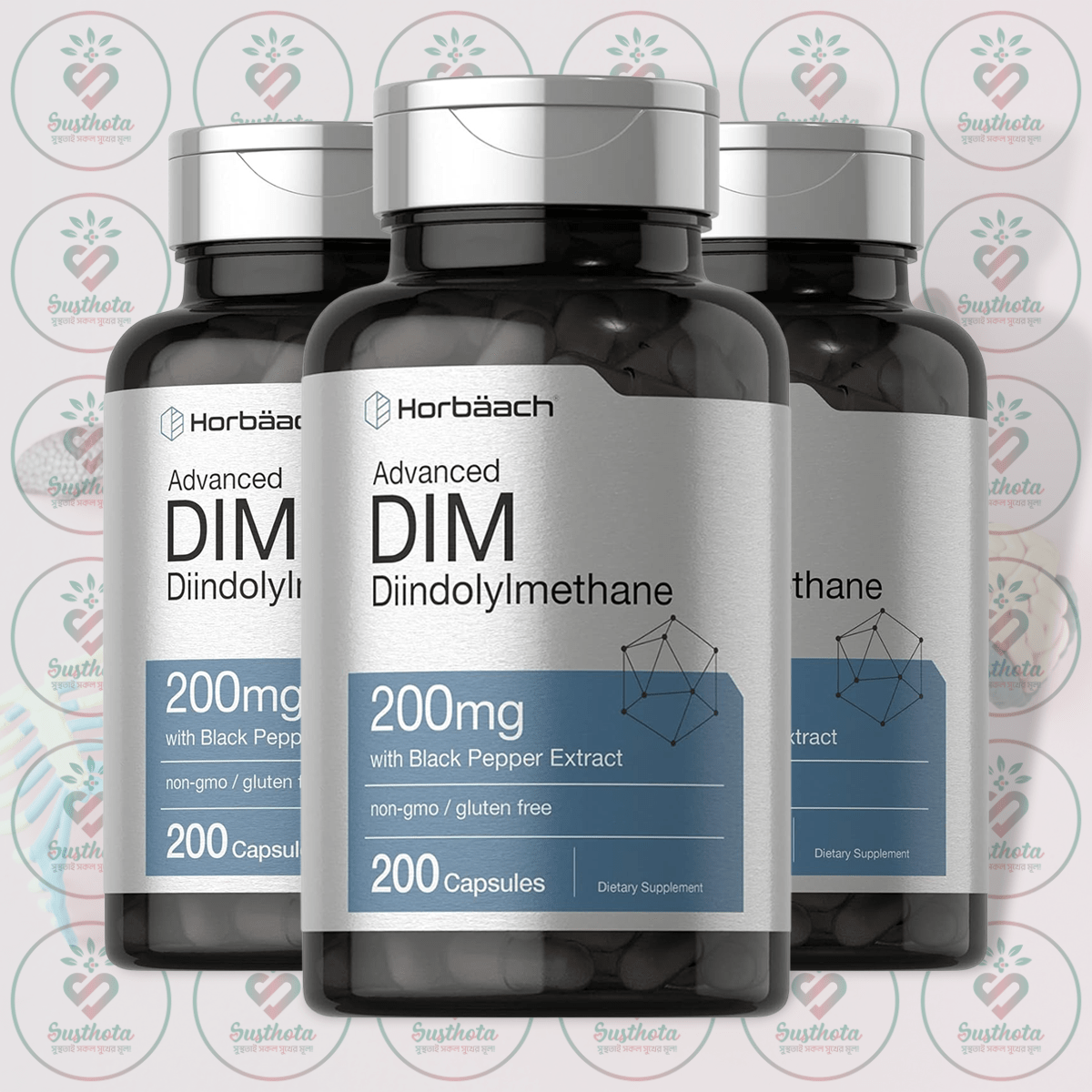Horbäach Advanced DIM Diindolylmethane - 200mg - 200 Capsules in Bangladesh Image 02