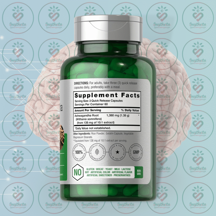 Horbäach Ashwagandha - 1380Mg - 180 Capsules In Bangladesh Supplement Facts
