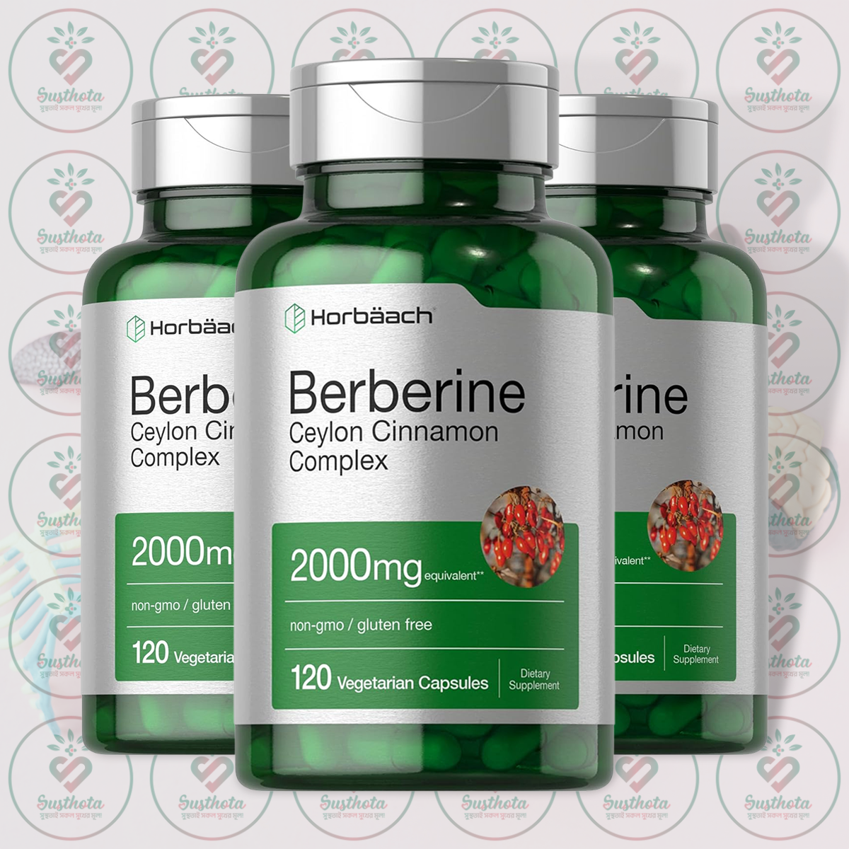 Horbäach Berberine Ceylon Cinnamon Complex – 2000Mg – 120 Vegetarian Capsules In Bangladesh Image 02 Horbäach Berberine Ceylon Cinnamon Complex – 2000Mg – 120 Vegetarian Capsules In Bangladesh Image 02