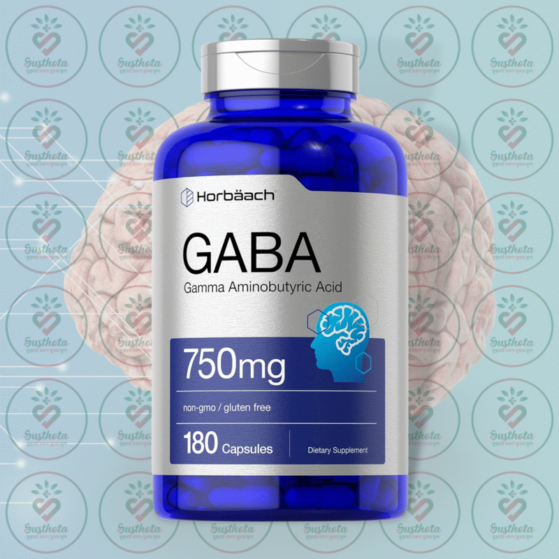 Horbäach Gaba Gamma Aminobutyric Acid – 750 Mg – 180 Capsules In Bangladesh Image 01