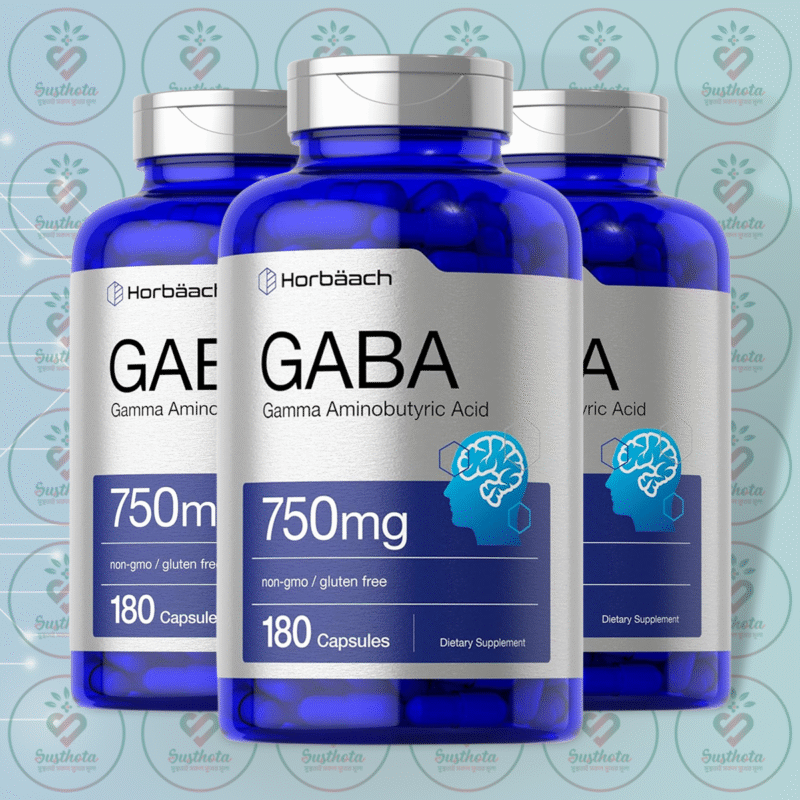 Horbäach Gaba Gamma Aminobutyric Acid – 750 Mg – 180 Capsules In Bangladesh Image 02