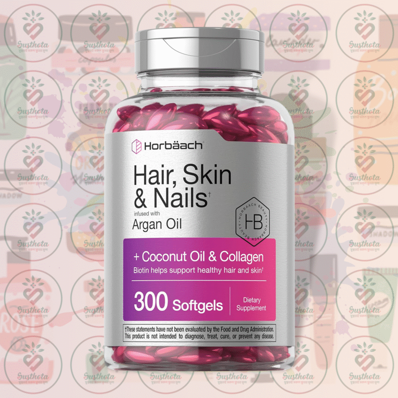 Horbäach Hair, Skin &Amp; Nails - 5000 Mcg Biotin - 300 Softgels In Bangladesh Image 01