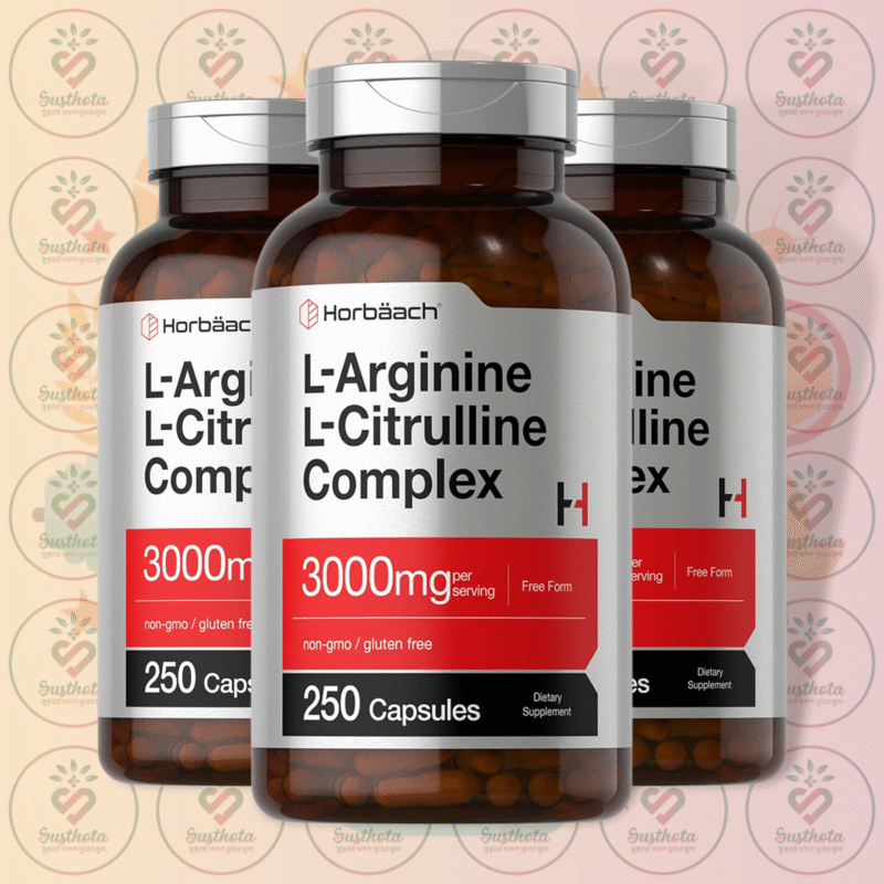 Horbäach L-Arginine L-Citrulline Complex – 3000Mg – 250 Capsules In Bangladesh Image 02