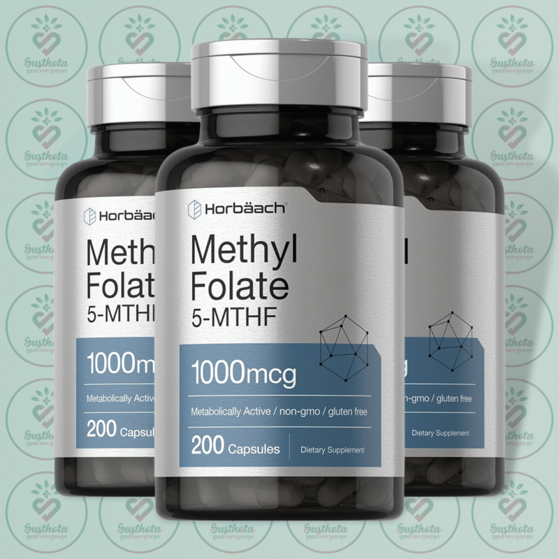 Horbaach Methyl Folate 5 Mthf – 1000Mcg – 200 Capsules In Bangladesh Image 02