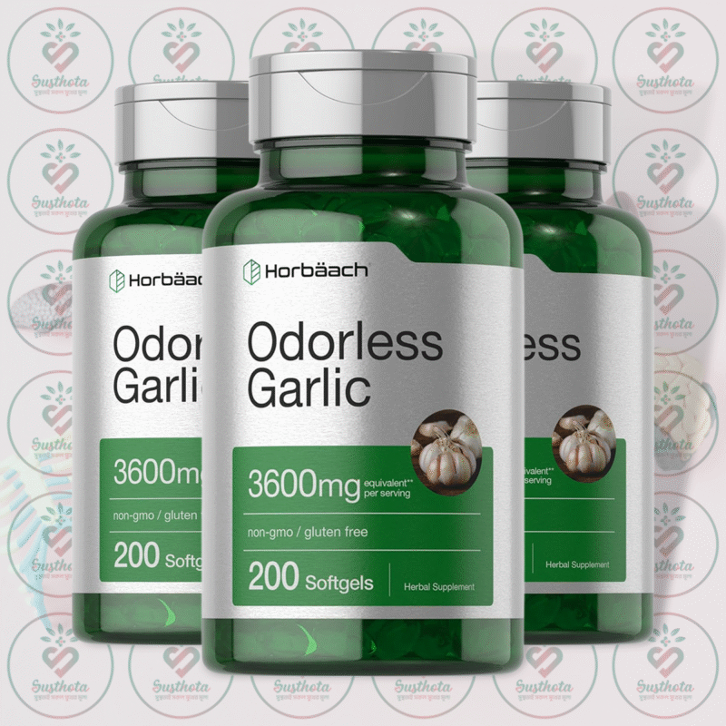 Horbäach Odorless Garlic - 3600Mg - 200 Softgels In Bangladesh Image 02