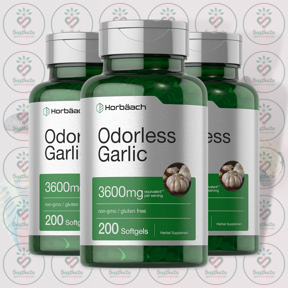 Horbäach Odorless Garlic - 3600Mg - 200 Softgels In Bangladesh Image 02 Horbäach Odorless Garlic - 3600Mg - 200 Softgels In Bangladesh Image 02