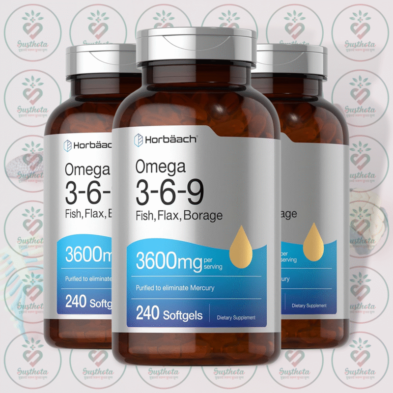Horbäach Triple Omega 3-6-9 - 3600Mg - 240 Softgels In Bangladesh Image 02