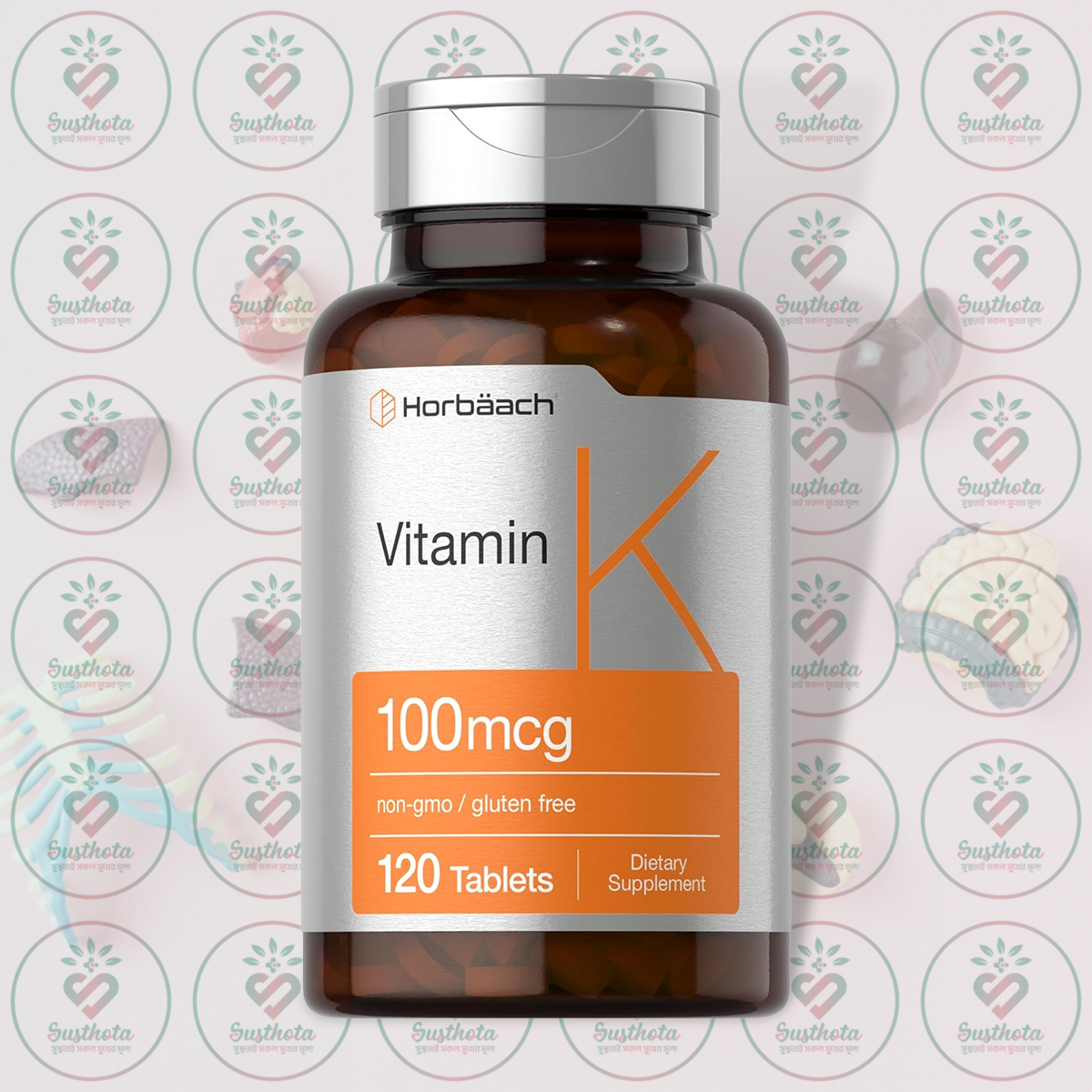 Horbäach Vitamin K – 100 Mcg – 120 Tablets In Bangladesh Image 01 Horbäach Vitamin K – 100 Mcg – 120 Tablets In Bangladesh Image 01