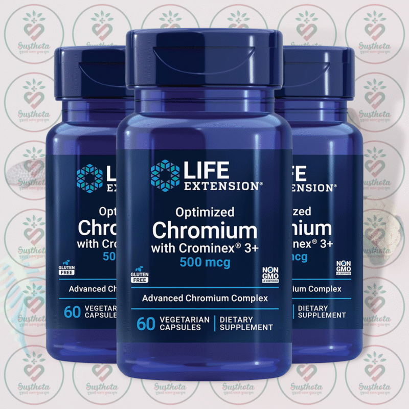 Life Extension Optimized Chromium With Crominex 3+ - 500 Mcg - 60 Vegetarian Capsules In Bangladesh Image 02