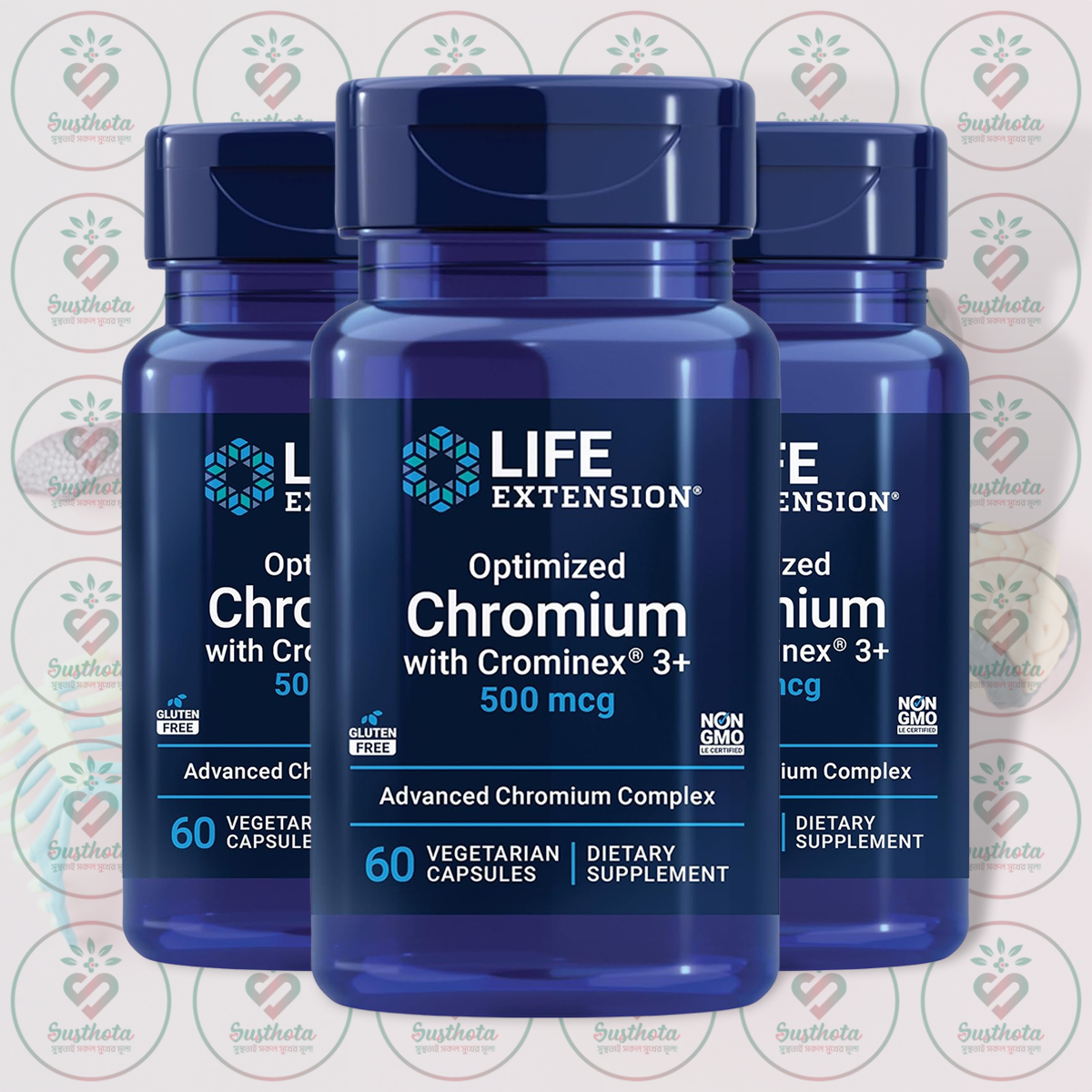Life Extension Optimized Chromium With Crominex 3+ - 500 Mcg - 60 Vegetarian Capsules In Bangladesh Image 02 Life Extension Optimized Chromium With Crominex 3+ - 500 Mcg - 60 Vegetarian Capsules In Bangladesh Image 02