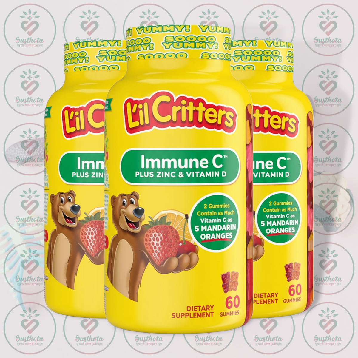 L'il Critters Immune C Plus Zinc &Amp; Vitamin D - 60 Gummies In Bangladesh Image 02 L'il Critters Immune C Plus Zinc &Amp; Vitamin D - 60 Gummies In Bangladesh Image 02