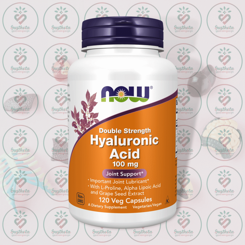 Now Double Strength Hyaluronic Acid – 100 Mg – 120 Veg Capsules In Bangladesh Image 01