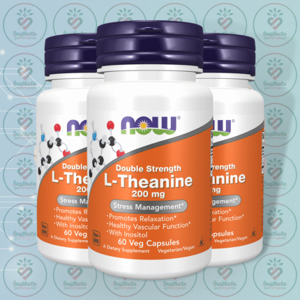 NOW Double Strength L-Theanine – 200 mg – 60 Veg Capsules in Bangladesh Image 02