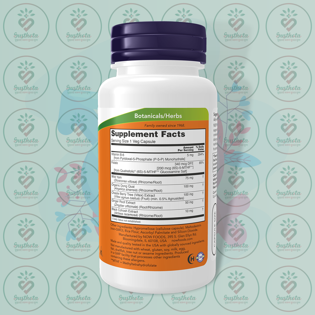 Now Female Balance - Women's Support Formula With Wild Yam, Vitex And Dong Quai - 90 Veg Capsules In Bangladesh Supplement Facts Now Female Balance - Women's Support Formula With Wild Yam, Vitex And Dong Quai - 90 Veg Capsules In Bangladesh Supplement Facts
